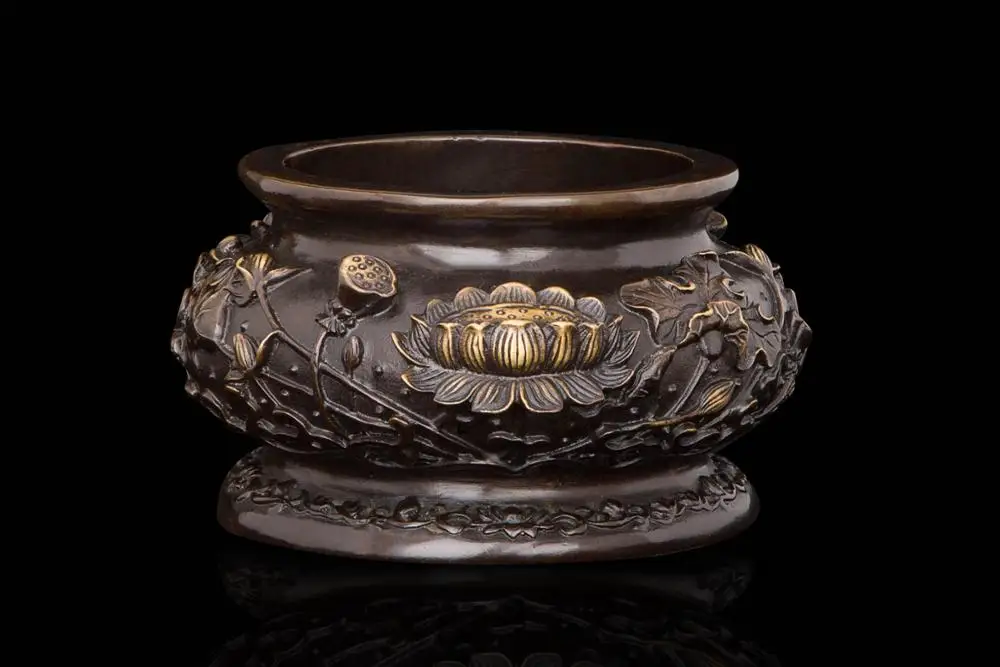 head Arts Crafts Chinese Buddhist bronze bronze handicraft ornaments family flat furnace HD086 lotus fragrance
head Arts Crafts Chinese Buddhist bronze bronze handicraft ornaments family flat furnace HD086 lotus fragrance