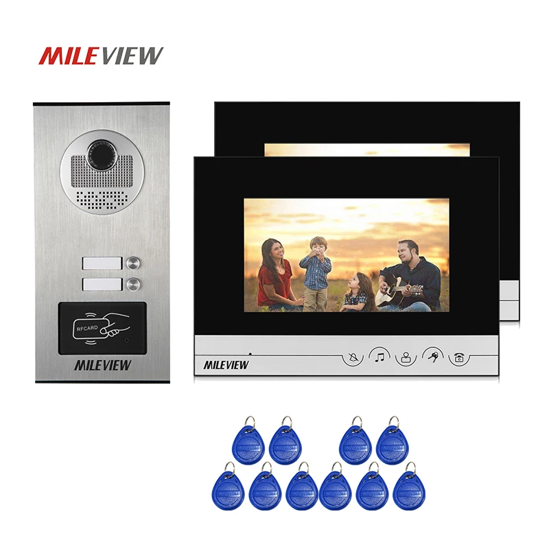 7" LCD Screen Video Intercom Apartment Door Phone System 2 Monitors + RFID Unlock Access Door Camera for 2 Family FREE SHIPPING
7" LCD Screen Video Intercom Apartment Door Phone System 2 Monitors + RFID Unlock Access Door Camera for 2 Family FREE SHIPPING