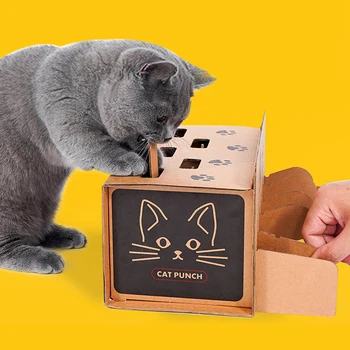 고양이 펀치 스크래치 장난감 용품 인터랙티브 두더지 마우스 게임 장난감, DIY 마우스 팝업 퍼즐, 고양이 치료 운동 훈련 고양이 장난감