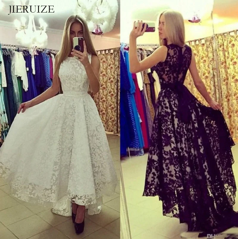 JIERUIZE White Lace Hi Low Summer Wedding Dresses Front Short Long Back Boho Bride Dresses robe de mariee
JIERUIZE White Lace Hi Low Summer Wedding Dresses Front Short Long Back Boho Bride Dresses robe de mariee