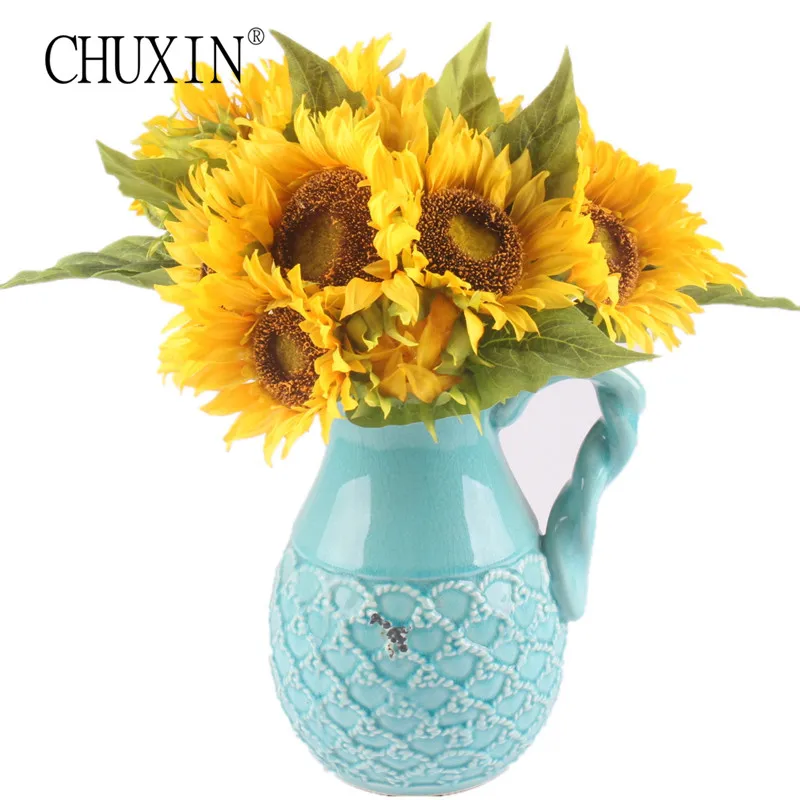 Artificial Flower Bouquet Sunflower 1Set=7 Heads+4 Leafs Silk Flower For Garden Party Office Decor Home Decoration
Artificial Flower Bouquet Sunflower 1Set=7 Heads+4 Leafs Silk Flower For Garden Party Office Decor Home Decoration