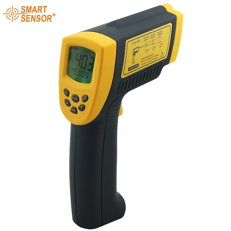Smart sensor Digital infrared thermometer -18~1350C (-58~2282F) AR872+ IR Laser Point Gun non contact Infrared Thermometer
Smart sensor Digital infrared thermometer -18~1350C (-58~2282F) AR872+ IR Laser Point Gun non contact Infrared Thermometer