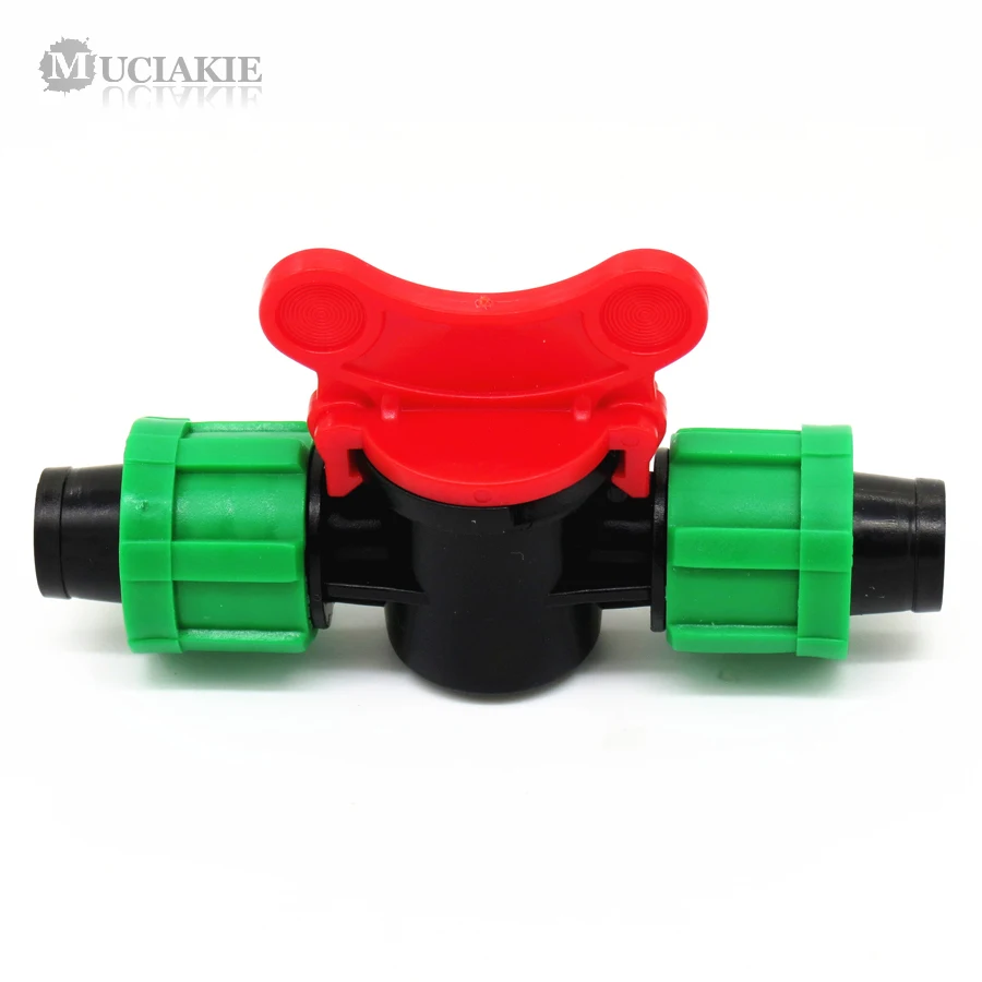 

MUCIAKIE 1PC DN16 Switch Valve Equal Coupling Connector w/ Double Locks for Connect Drip Tape Adaptor Garden Irrigation Fitting