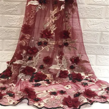 Red African French Lace Fabric with 3D flowers High Quality African Tulle Lace Fabric with beads 5yards lace fabric
Red African French Lace Fabric with 3D flowers High Quality African Tulle Lace Fabric with beads 5yards lace fabric