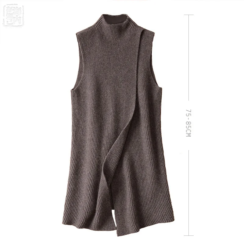 Women's Angora Cashmere High O-neck Thick Cape Long Vest Poncho Front Deep Slit Female Sleeveless Wrap Sweater Dress Winter
Women's Angora Cashmere High O-neck Thick Cape Long Vest Poncho Front Deep Slit Female Sleeveless Wrap Sweater Dress Winter