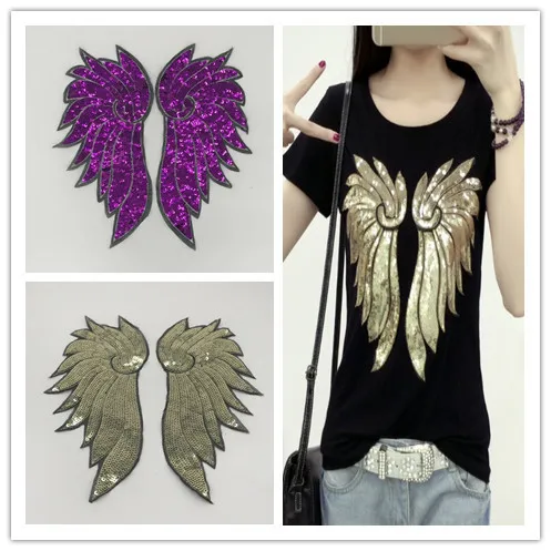 1pair New large wing Embroidery lace applique paillette fabric sweater clothes patch sequined stickers t-shirt diy decoration
1pair New large wing Embroidery lace applique paillette fabric sweater clothes patch sequined stickers t-shirt diy decoration