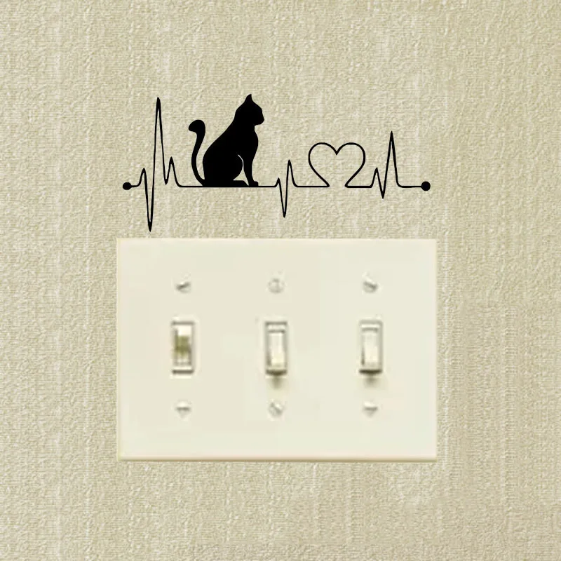 Cat With Cartoon Electrocardiogram Switch Stickers Fashion Vinyl Wall Stickers 2SS0468
Cat With Cartoon Electrocardiogram Switch Stickers Fashion Vinyl Wall Stickers 2SS0468