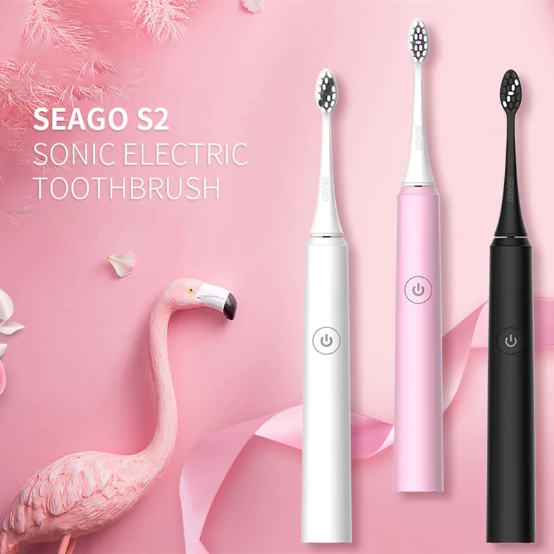SEAGO S2 Sonic Electric Toothbrush USB Rechargeable Upgraded Ultrasonic Toothbrush Smart Timer Brush with 2 Brush Head
SEAGO S2 Sonic Electric Toothbrush USB Rechargeable Upgraded Ultrasonic Toothbrush Smart Timer Brush with 2 Brush Head