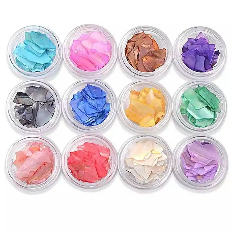 12Color/set Abalone Shell 3D Nail Art Decoration Irregular Abalone Shell Piece DIY Flake Fragment Slice Sequins Beautiful Decals
12Color/set Abalone Shell 3D Nail Art Decoration Irregular Abalone Shell Piece DIY Flake Fragment Slice Sequins Beautiful Decals