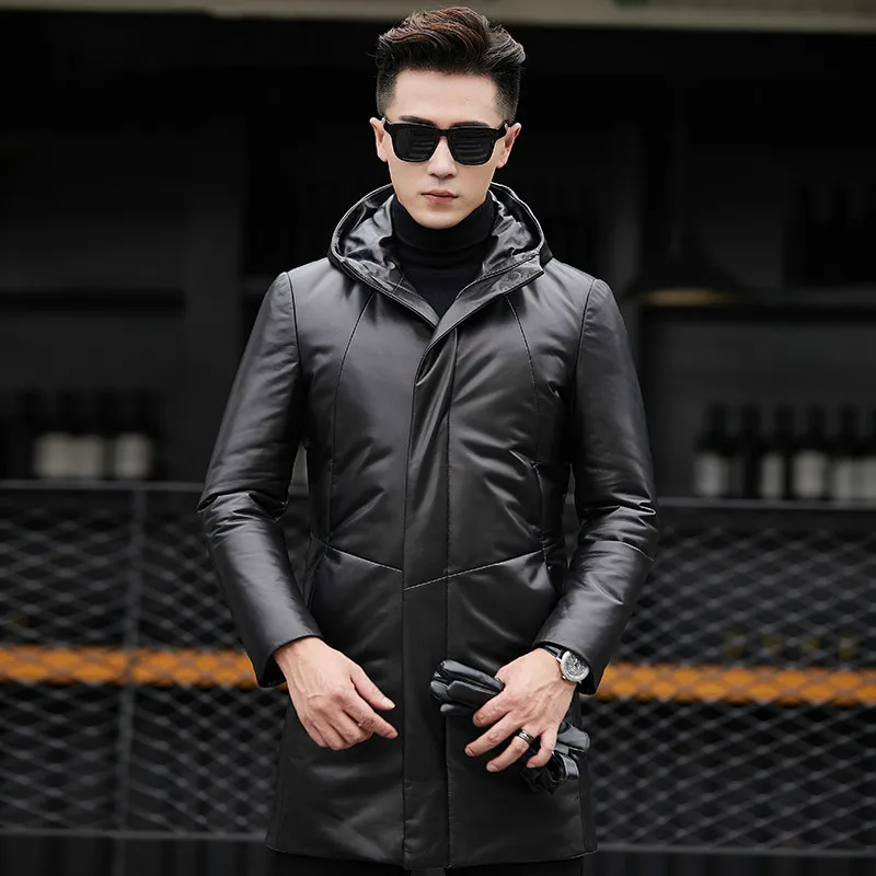 Genuine Leather Jacket Men Winter Jackets Hooded Real Sheepskin Men Warm Duck Down Coat Fashion Jaqueta Couro YZF6803 YY420
Genuine Leather Jacket Men Winter Jackets Hooded Real Sheepskin Men Warm Duck Down Coat Fashion Jaqueta Couro YZF6803 YY420