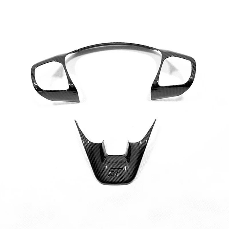 For-Ford-Focus-2019-ABS-Matte-and-Carbon-fibre-Car-Steering-wheel-Button-frame-Stickers-Cover (2)