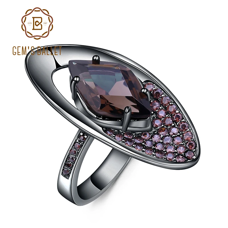GEM'S BALLET Natural Smoky Quartz Gemstone Finger Ring 925 Sterling Sliver Vintage Gothic Rings For Women Fine Jewelry
GEM'S BALLET Natural Smoky Quartz Gemstone Finger Ring 925 Sterling Sliver Vintage Gothic Rings For Women Fine Jewelry
