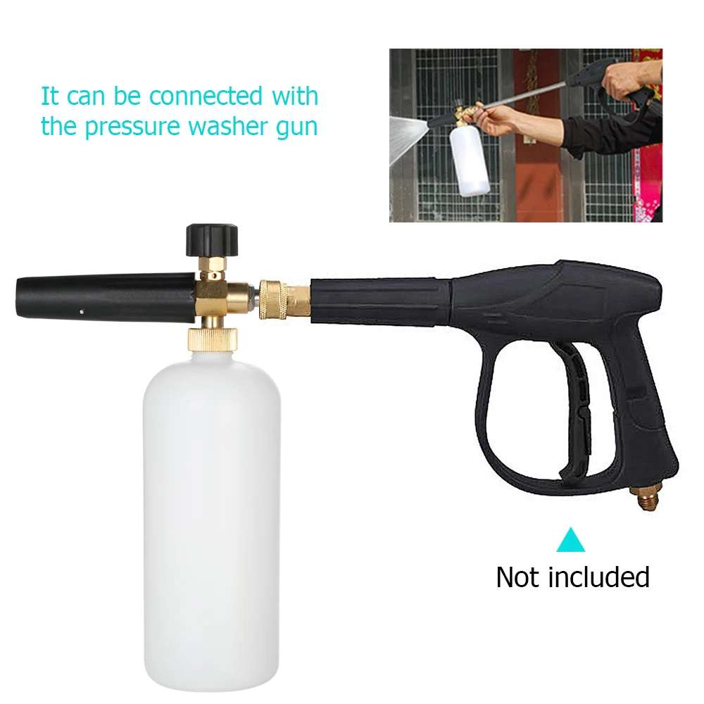 Adjustable Foam Cannon 1 Liter Bottle Snow Foam Lance with 1/4" Quick Connector Generator for Pressure Washer Gun High Pressure
Adjustable Foam Cannon 1 Liter Bottle Snow Foam Lance with 1/4" Quick Connector Generator for Pressure Washer Gun High Pressure