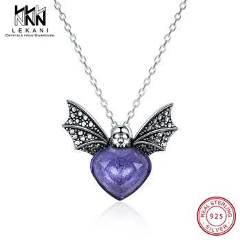 Vintage Bat Pendant Heart Crystal From Swarovski 925 Sterling Silver Chain Retro Wing Necklaces Personality Cool Party Jewelry
Vintage Bat Pendant Heart Crystal From Swarovski 925 Sterling Silver Chain Retro Wing Necklaces Personality Cool Party Jewelry