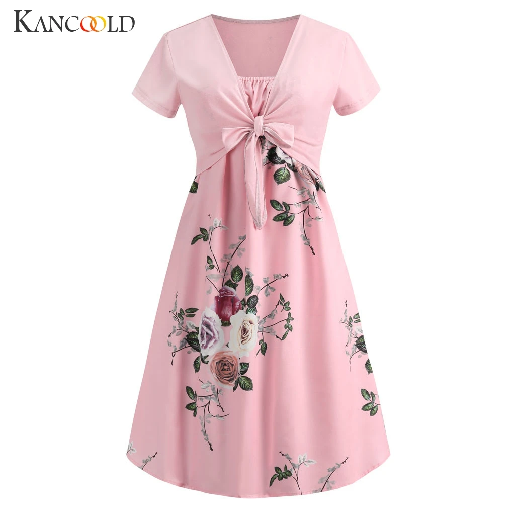 KANCOOLD dress Fashion Women Short Sleeve Bow Knot Bandage Top Dress Summer Floral Print Suits new dress women 2019MAY23
KANCOOLD dress Fashion Women Short Sleeve Bow Knot Bandage Top Dress Summer Floral Print Suits new dress women 2019MAY23