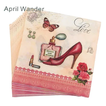 20pcs/lot New style perfume High heels printed Paper Napkins serviette towels for Birthday party Supplies home Decorations
20pcs/lot New style perfume High heels printed Paper Napkins serviette towels for Birthday party Supplies home Decorations
