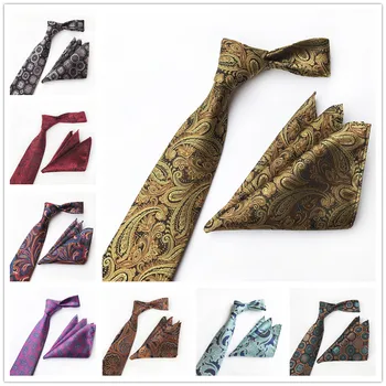 8cm Men Woven Formal Ties Set Classic Paisley Necktie Sets with Handkerchief Pocket Square
8cm Men Woven Formal Ties Set Classic Paisley Necktie Sets with Handkerchief Pocket Square