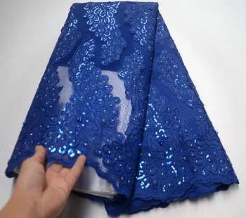 Royal blue African Lace Fabric 2019 High Quality With Beads Nigerian french tulle lace fabrics embroidered sequins Lace Material
Royal blue African Lace Fabric 2019 High Quality With Beads Nigerian french tulle lace fabrics embroidered sequins Lace Material
