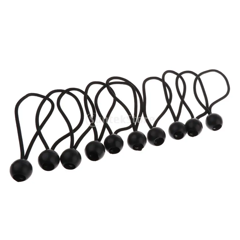 10pcs 162mm 5mm Heavy Duty Ball Bungee Cord Elastic Tie Rope for Securing Canopy Tent Tarp