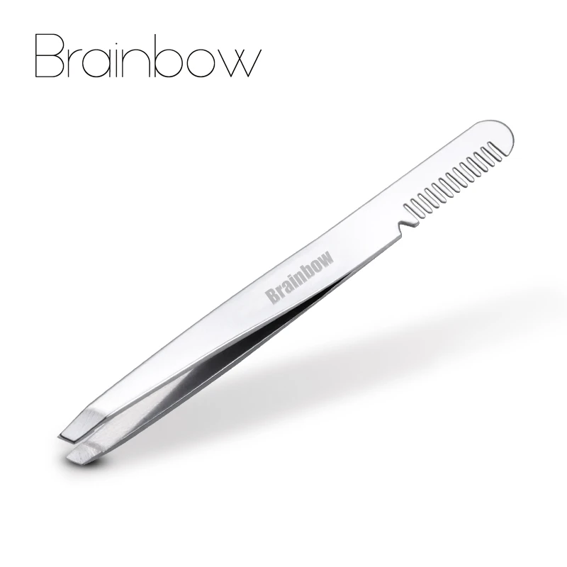 Brainbow 1pc Eyebrow Tweezer with Eyebrow Brush Comb Stainless Steel Eyelashes Extension Tweezers Double Eyelids Pinzette Clip
Brainbow 1pc Eyebrow Tweezer with Eyebrow Brush Comb Stainless Steel Eyelashes Extension Tweezers Double Eyelids Pinzette Clip