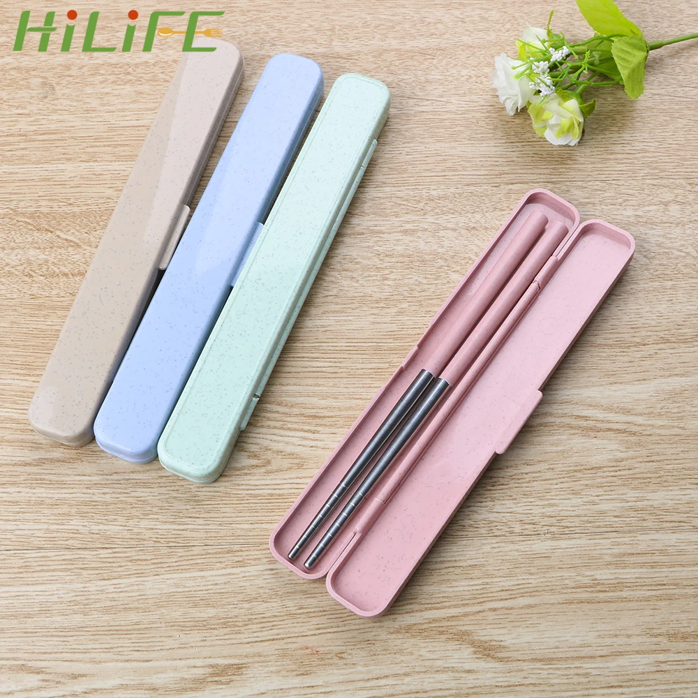 HILIFE Food Sticks Chinese Chopsticks 1 Pair Wheat Straw with Storage Box 304 Stainless Steel Portable Travel Chopsticks
HILIFE Food Sticks Chinese Chopsticks 1 Pair Wheat Straw with Storage Box 304 Stainless Steel Portable Travel Chopsticks