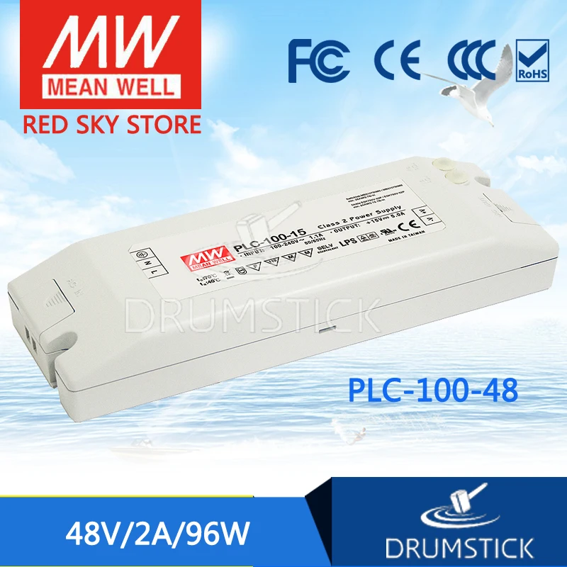 MEAN WELL PLC-100-48 48V 2A meanwell PLC-100 48V 96W Single Output Switching Power Supply
MEAN WELL PLC-100-48 48V 2A meanwell PLC-100 48V 96W Single Output Switching Power Supply