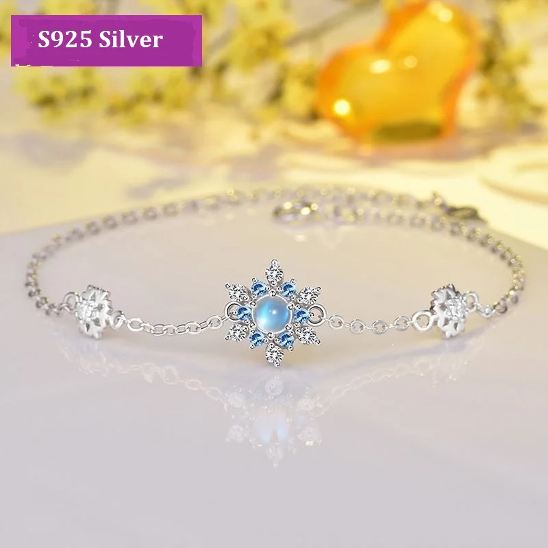 SL133 New S925 Silver Original Crafts Snowflake Moonstone Bracelets Fashion Jewelry Temperament Sterling Silver Bracelet
SL133 New S925 Silver Original Crafts Snowflake Moonstone Bracelets Fashion Jewelry Temperament Sterling Silver Bracelet