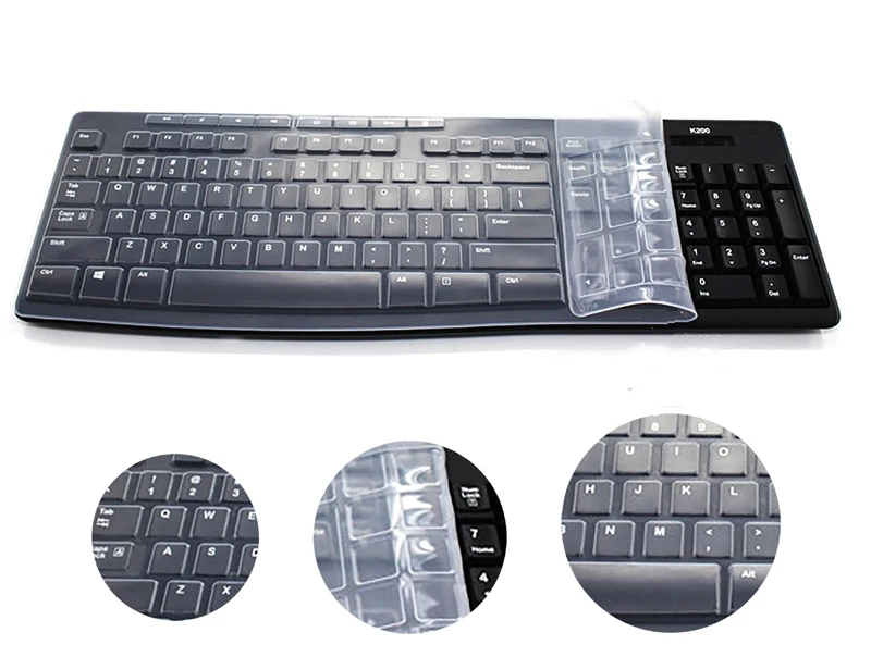 Прозрачные силиконовые защитные чехлы для клавиатуры Logitech MK275 MK200 MK260 MK270 K270