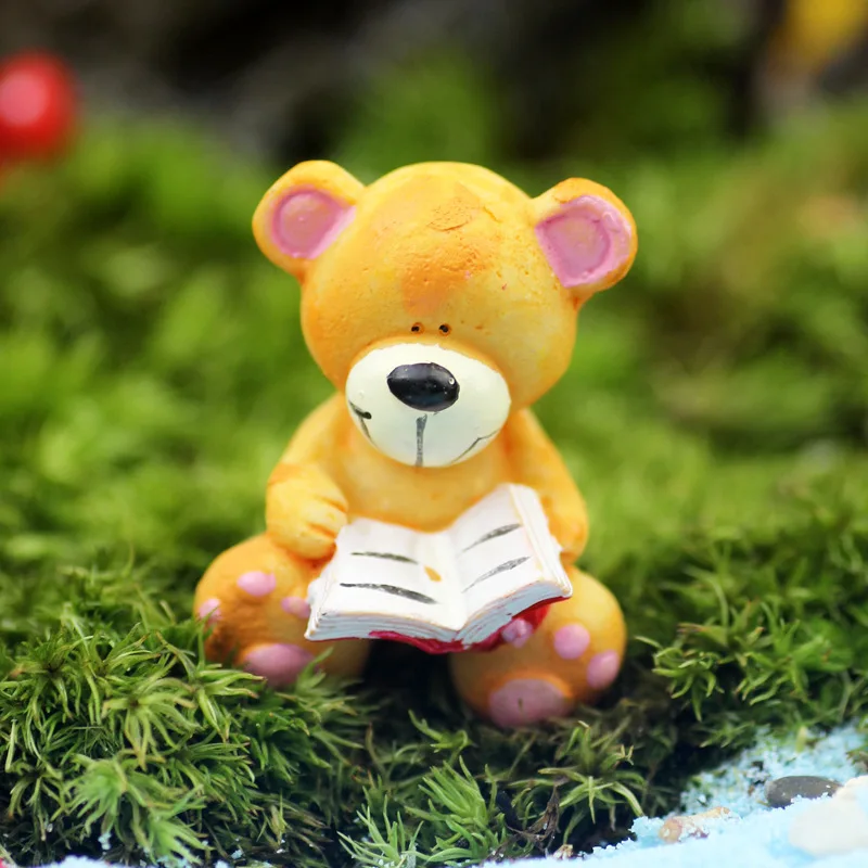 Cute mini bear reading book fairy garden miniatures gnomes moss terrariums resin craft for home decorations accessories diy
Cute mini bear reading book fairy garden miniatures gnomes moss terrariums resin craft for home decorations accessories diy