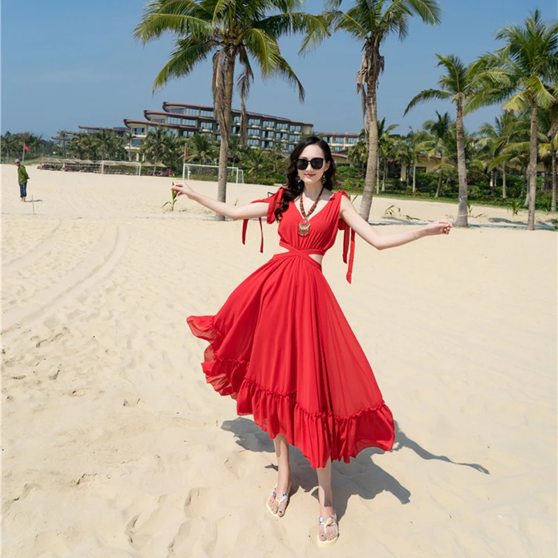 Summer Style Chiffon Beach Casual Dress Elegant Photography Props Chiffon Dresses Sexy Sleeveless Red Sweet Long Dresses 
Summer Style Chiffon Beach Casual Dress Elegant Photography Props Chiffon Dresses Sexy Sleeveless Red Sweet Long Dresses