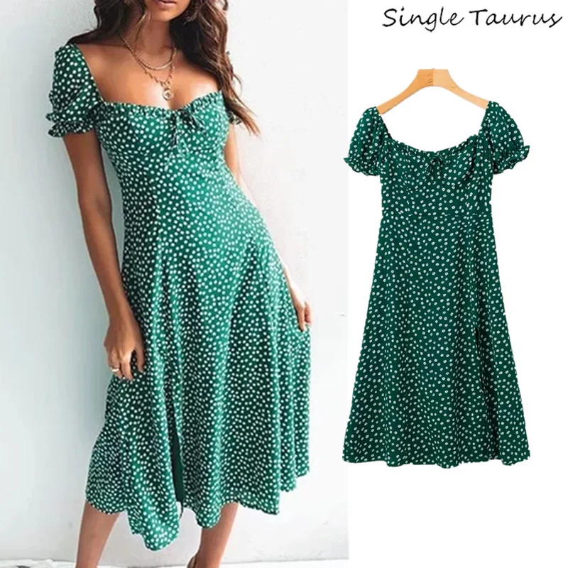 Square Collar Puff Sleeve Beach Dress Women Summer Mid Calf Green Color Vestidos De Fiesta Sexy Lady Robe Femme 2019
Square Collar Puff Sleeve Beach Dress Women Summer Mid Calf Green Color Vestidos De Fiesta Sexy Lady Robe Femme 2019