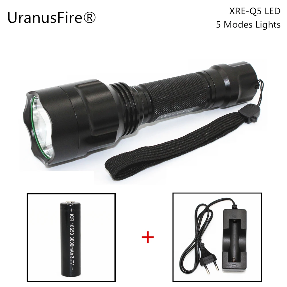 New LED Flashlight XRE-Q5 5 Modes Lights Lamp Waterproof 18650 Battery Torch Camping Hunting Flash Light
New LED Flashlight XRE-Q5 5 Modes Lights Lamp Waterproof 18650 Battery Torch Camping Hunting Flash Light