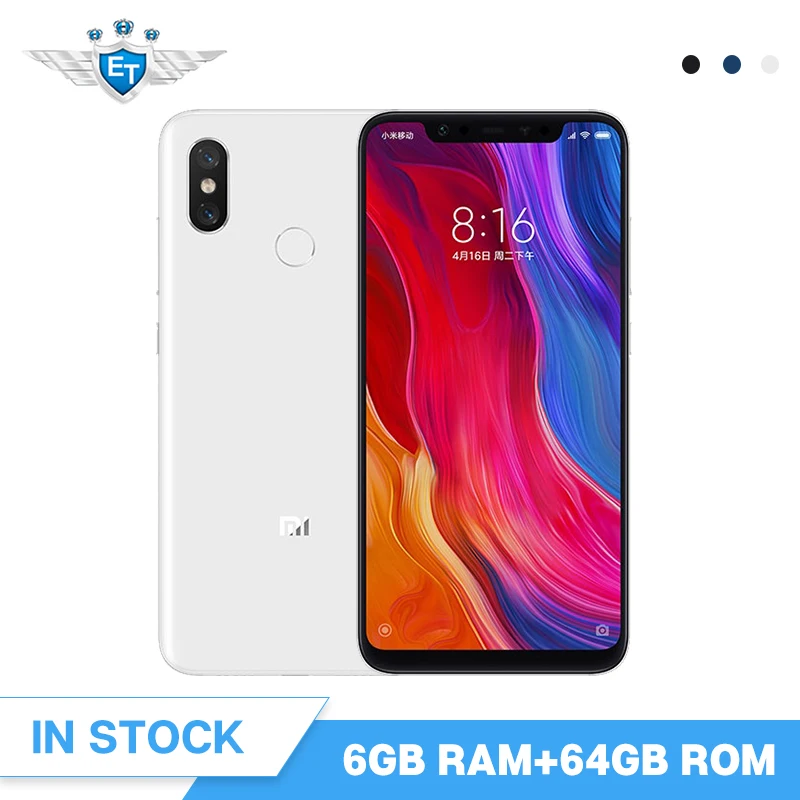 

Global Version Xiaomi Mi 8 Mi8 6GB 64GB Mobile Phone 6.21'' Snapdragon 845 Octa Core 12MP Dual Camera NFC MIUI 9 Android 8.1 CE