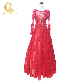 Rhine Real Sample Luxurious Long Sleeves Lace Appliques Sexy V Back Floor Length Fashion Party Dress Evening dresses
Rhine Real Sample Luxurious Long Sleeves Lace Appliques Sexy V Back Floor Length Fashion Party Dress Evening dresses