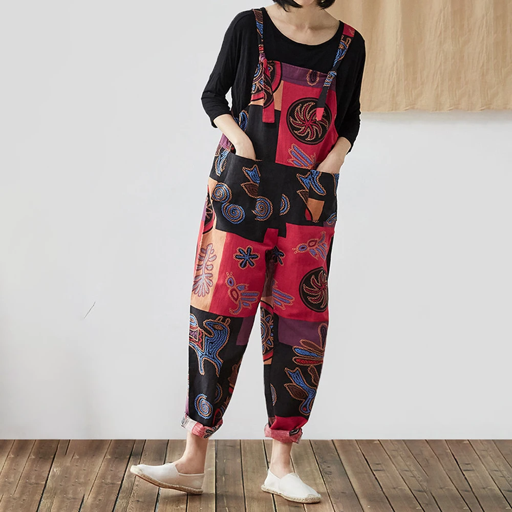 Fashion romper Women Ethnic jumpsuit Print Loose Casual Jumpsuit boho home holiday beach pockets Overalls harem Trousers ladies
Fashion romper Women Ethnic jumpsuit Print Loose Casual Jumpsuit boho home holiday beach pockets Overalls harem Trousers ladies
