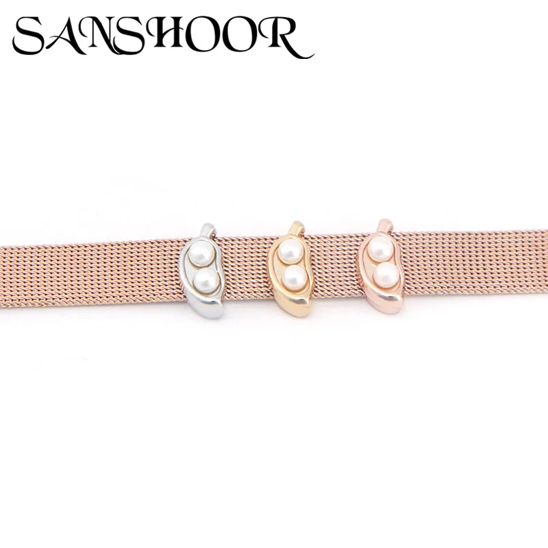 SANSHOOR Jewelry Fruit PEAS IN A POD Slide Charms Fit 10mm Leather Stainless Steel Mesh Bracelet for DIY Accessories Making
SANSHOOR Jewelry Fruit PEAS IN A POD Slide Charms Fit 10mm Leather Stainless Steel Mesh Bracelet for DIY Accessories Making
