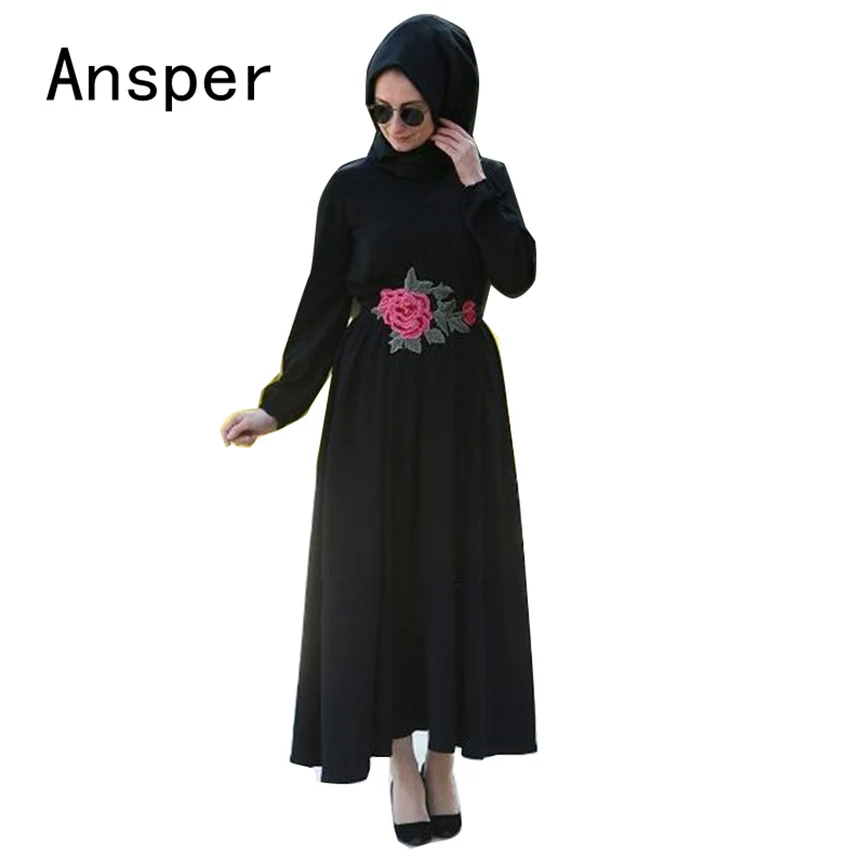 2018 Trendy Embroidery Red Rose Waist Muslim Loose Dress Islamic Women Long Dresses Dubai Turkish Abaya Middle East Arab
2018 Trendy Embroidery Red Rose Waist Muslim Loose Dress Islamic Women Long Dresses Dubai Turkish Abaya Middle East Arab