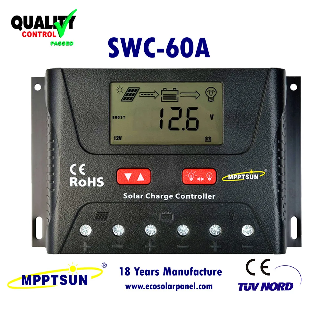 Lithium 60A solar charge controllers solar panel battery charge regulator 12V 24V auto for Lithum acid gel all battey-60A
Lithium 60A solar charge controllers solar panel battery charge regulator 12V 24V auto for Lithum acid gel all battey-60A