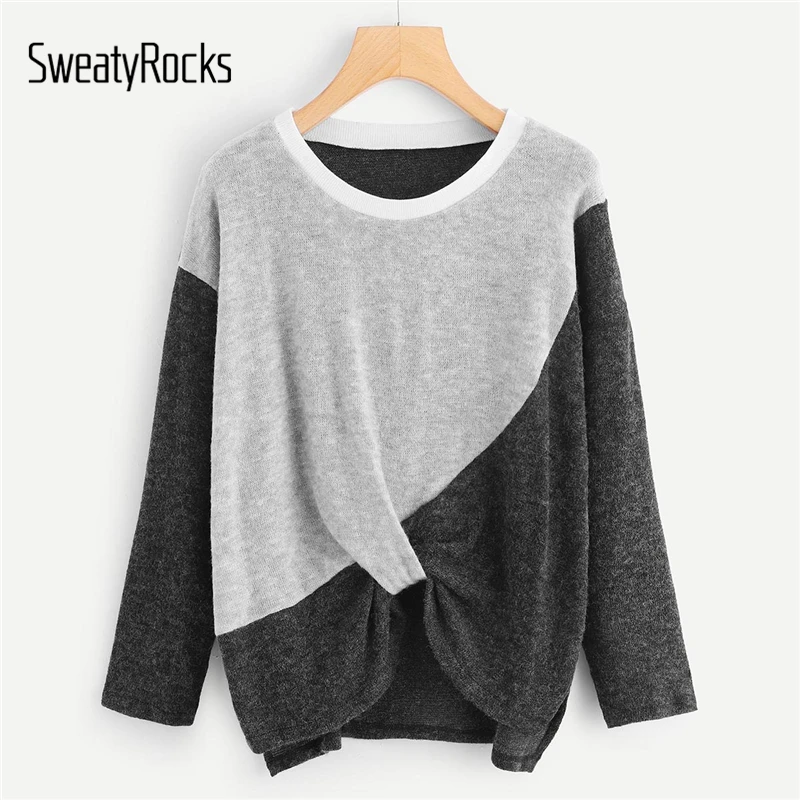 SweatyRocks Multicolor Casual Campus Colorblock Twist Round Neck Preppy Jumper 2018 Autumn Women Minimalist Pullovers Sweaters
SweatyRocks Multicolor Casual Campus Colorblock Twist Round Neck Preppy Jumper 2018 Autumn Women Minimalist Pullovers Sweaters