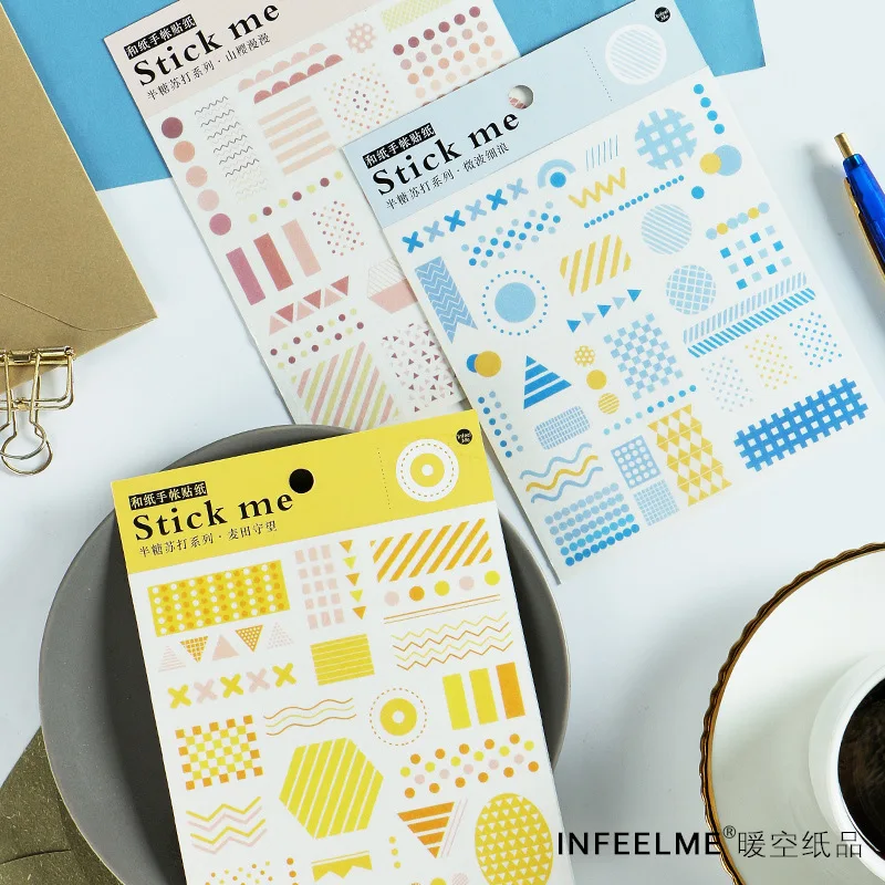 geometric figure stationery sticker paper masking planner decorative stickers DIY scrapbooking decoration
geometric figure stationery sticker paper masking planner decorative stickers DIY scrapbooking decoration