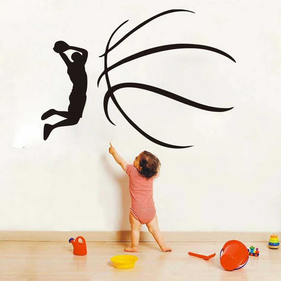 Баскетбол Slam Dunk наклейки на стену спортивные настенные художественные съемные