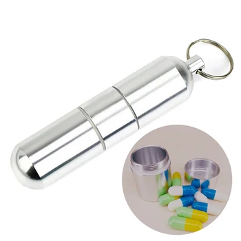 Aluminum Pill Case 2 Sizes Silver Pill Box Capsule Shape Keychain Outdoor Pocket Pill Holder Container Medicine Box NEW
Aluminum Pill Case 2 Sizes Silver Pill Box Capsule Shape Keychain Outdoor Pocket Pill Holder Container Medicine Box NEW