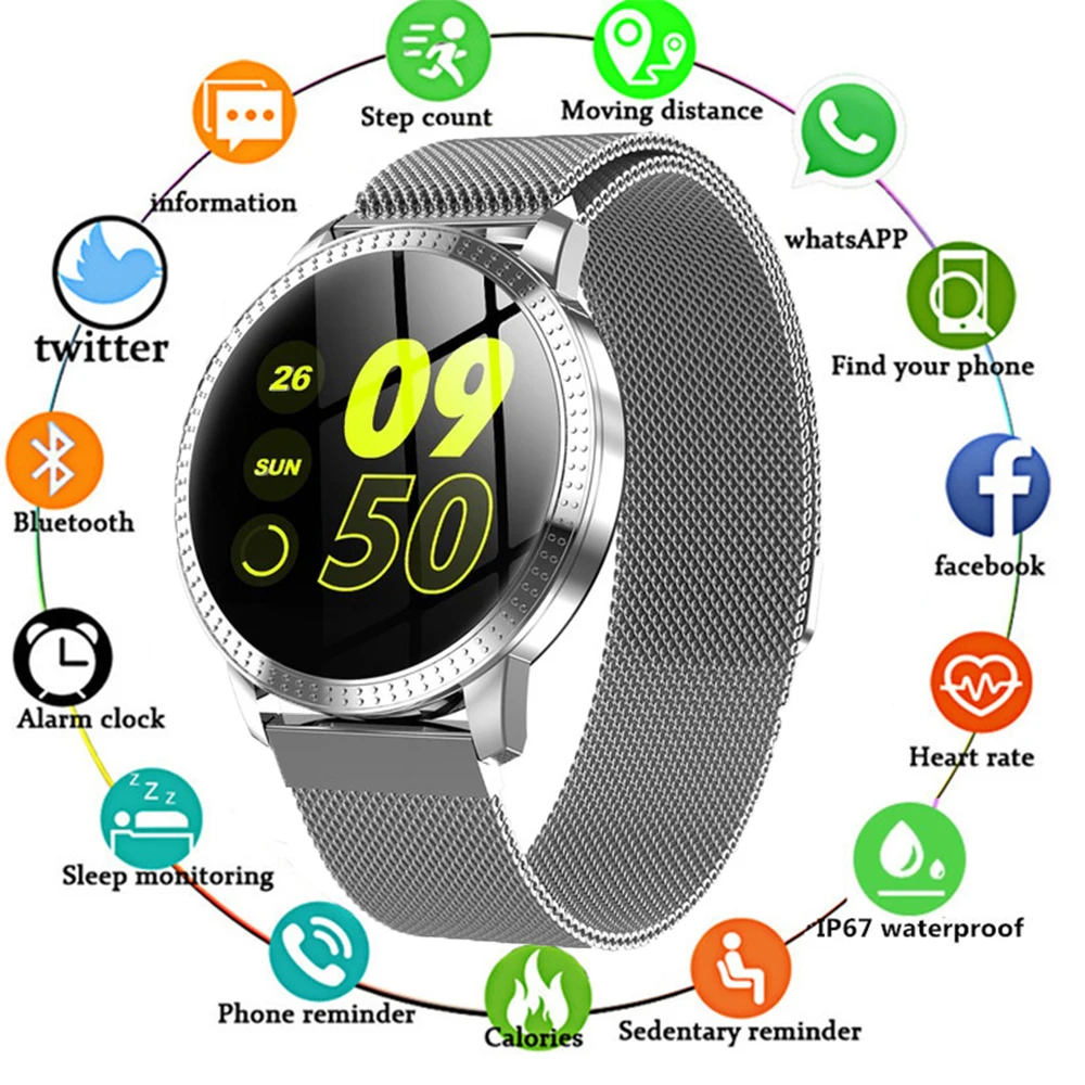 

2019 New Original Women Smart Watch Heart Rate Blood Pressure Monitor Message Call Reminder Pedometer Calorie Smartwatch Men