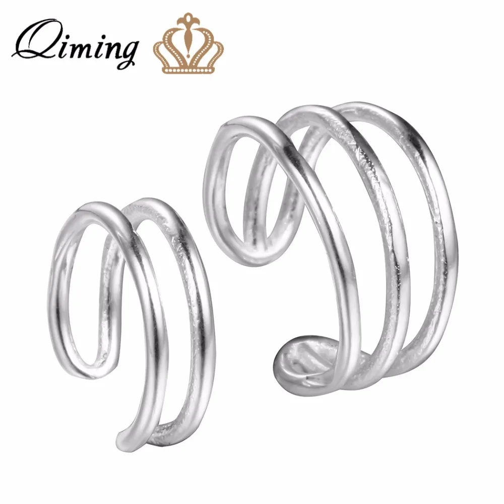 QIMING Silver 925 Small Clip-on Earrings Simple Design Vintage Punk Style Double Cuff Fahion Clip Earrings For Women No Piercing
QIMING Silver 925 Small Clip-on Earrings Simple Design Vintage Punk Style Double Cuff Fahion Clip Earrings For Women No Piercing