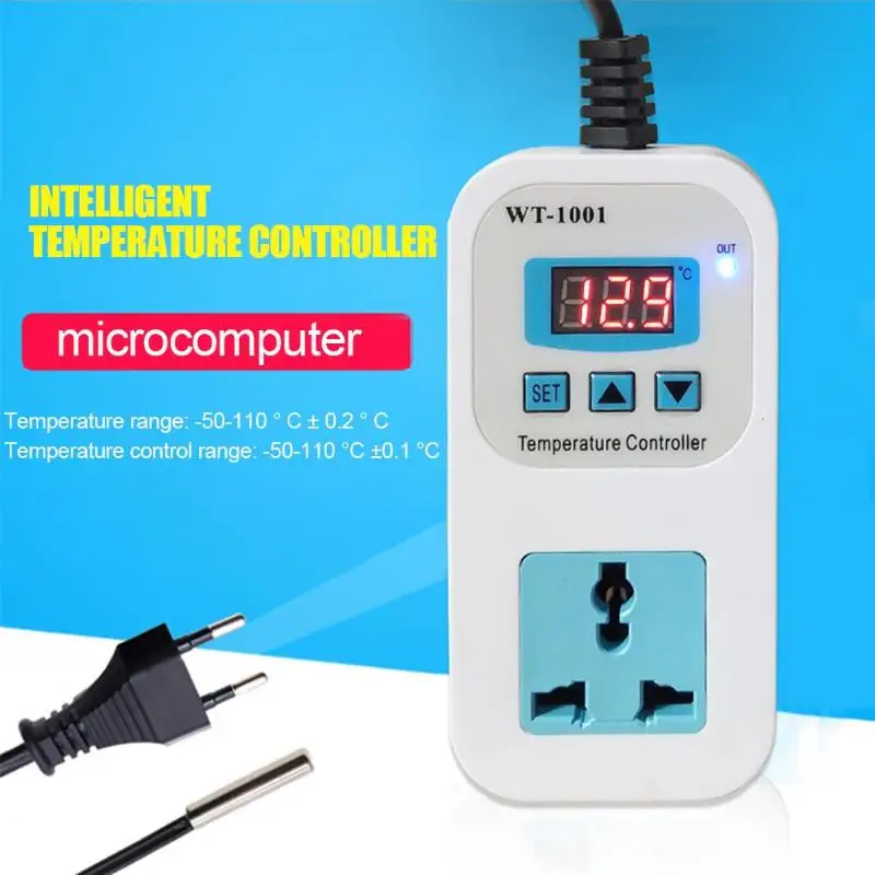 WT-1001 Digital Thermostat Regulator Temperature Controller Microcomputer Socket Outlet -50~110C + NTC Sensor
WT-1001 Digital Thermostat Regulator Temperature Controller Microcomputer Socket Outlet -50~110C + NTC Sensor