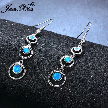 JUNXIN Female Long Round Drop Earrings Blue Opal Earrings Silver Color Earrings For Women Fashion Jewelry
JUNXIN Female Long Round Drop Earrings Blue Opal Earrings Silver Color Earrings For Women Fashion Jewelry