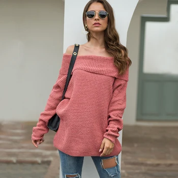 2019 Autumn Off Shoulder Sweater Women Knitted Sweaters Ladies Loose Sweater Female Sexy Long Sleeve Winter Sweater Black
2019 Autumn Off Shoulder Sweater Women Knitted Sweaters Ladies Loose Sweater Female Sexy Long Sleeve Winter Sweater Black