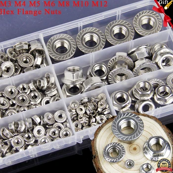 174Pcs Metric Thread M3 M4 M5 M6 M8 M10 M12 Hex Flange Nuts Assortment Kit 304 Stainless Steel DIN6923
174Pcs Metric Thread M3 M4 M5 M6 M8 M10 M12 Hex Flange Nuts Assortment Kit 304 Stainless Steel DIN6923
