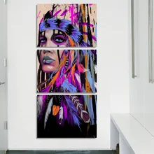 HD Printed Framework Canvas Paintings Wall 3 Panel Native American Indian Girl Feathered For Living Room Cuadros Picture 
HD Printed Framework Canvas Paintings Wall 3 Panel Native American Indian Girl Feathered For Living Room Cuadros Picture