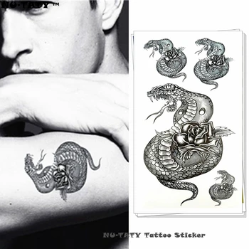 Nu-TATY Sexy Black cobra Temporary Tattoo Body Art Flash Tattoo Stickers 17*10cm Waterproof Fake Tatoo Car Styling Sticker
Nu-TATY Sexy Black cobra Temporary Tattoo Body Art Flash Tattoo Stickers 17*10cm Waterproof Fake Tatoo Car Styling Sticker